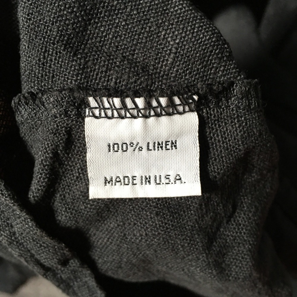 Bryn Walker Linen Midi Dress Women L Dark Grey Long Sleeve Lagenlook Summer USA - Picture 4 of 16
